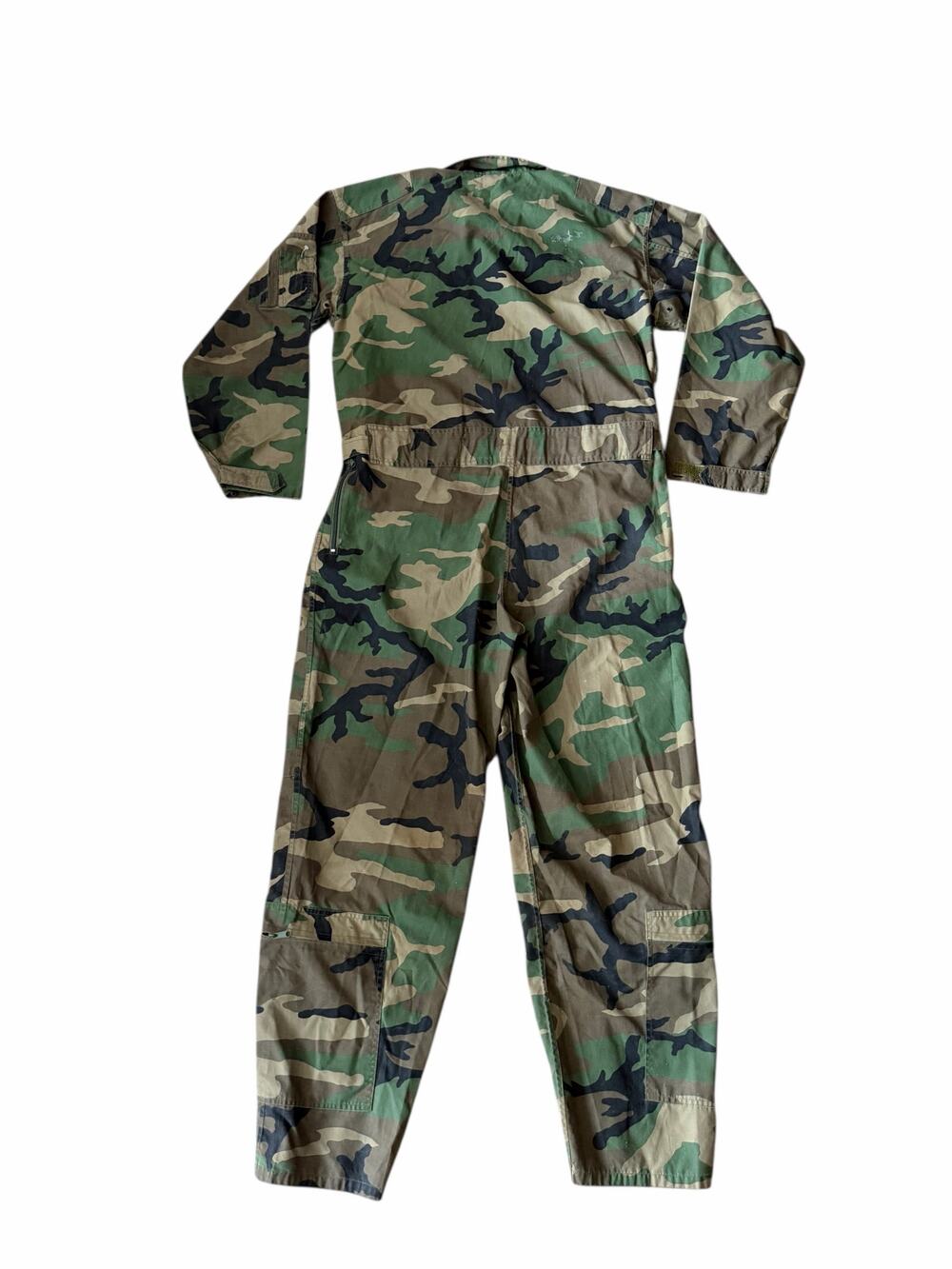 Flight Suit Camouflage Camo Green Jumpsuit Vintage Military Medium